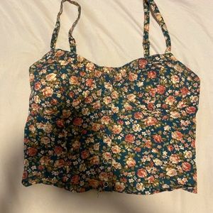 floral bustier crop top